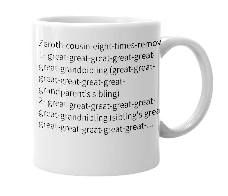 White mug with the definition of '0C8R'