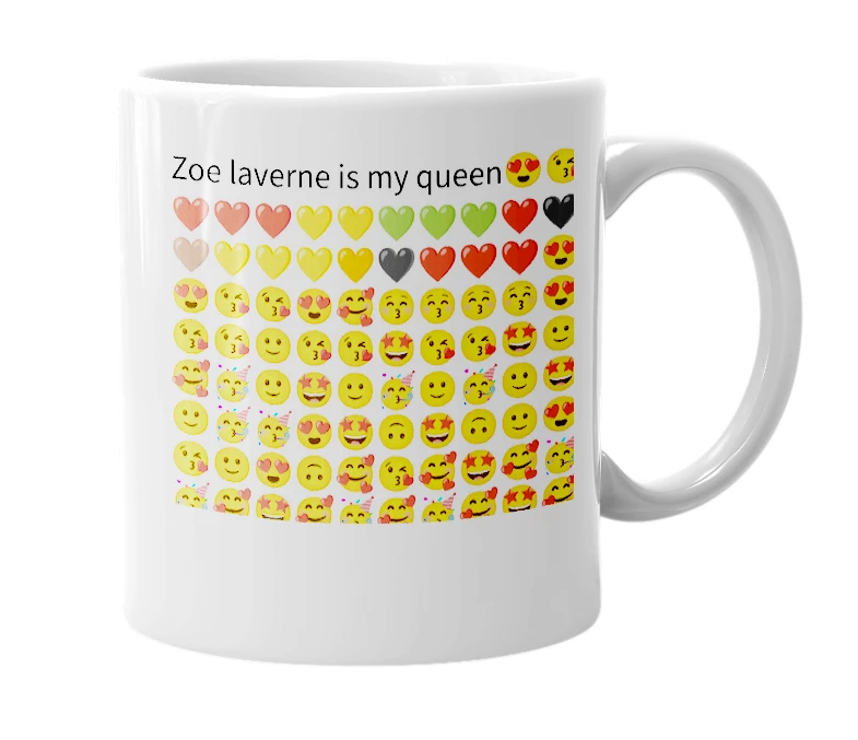 White mug with the definition of 'Zoe Laverne'