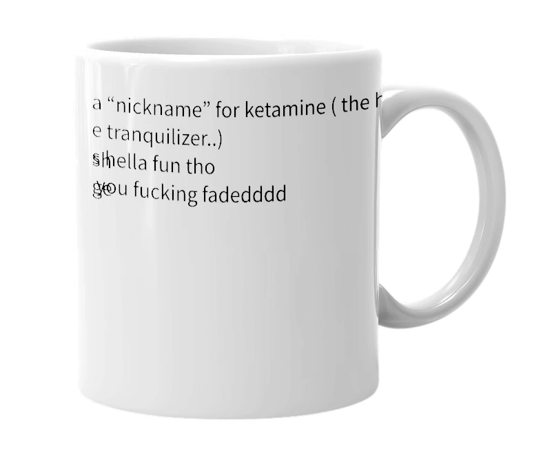 White mug with the definition of 'special k'