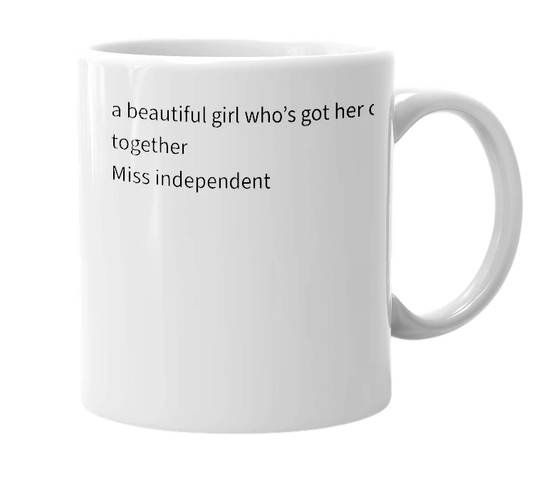 White mug with the definition of 'Ridwana'
