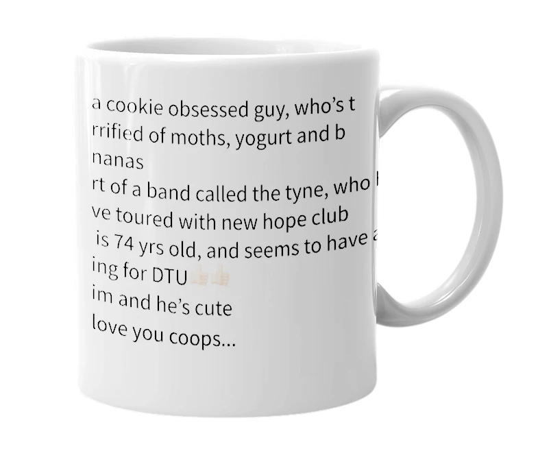 White mug with the definition of 'cooper stout'