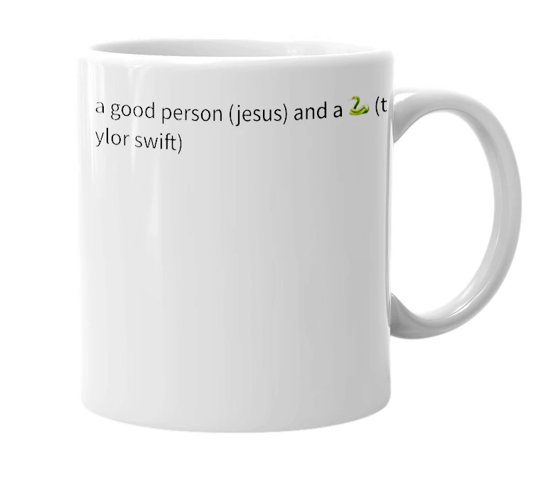 White mug with the definition of 'jesus swift'