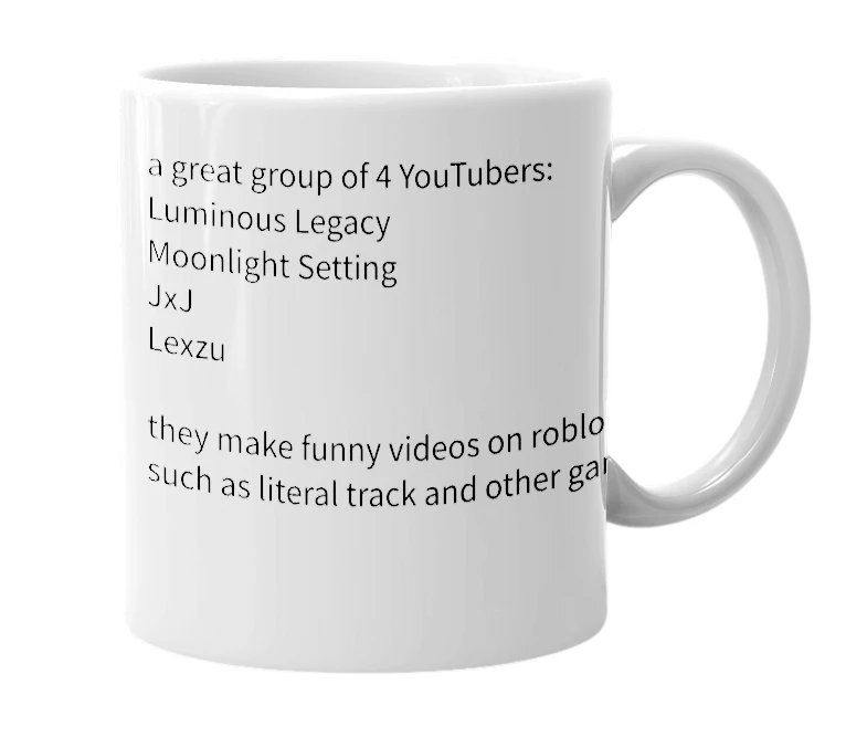 White mug with the definition of 'LKJL'