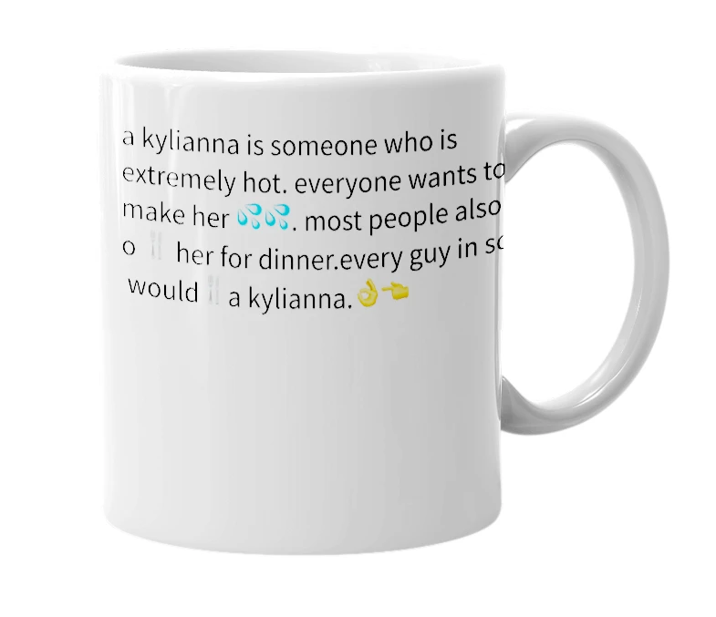 White mug with the definition of 'kylianna'
