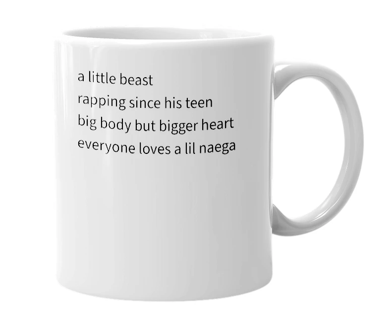 White mug with the definition of 'lil naega'
