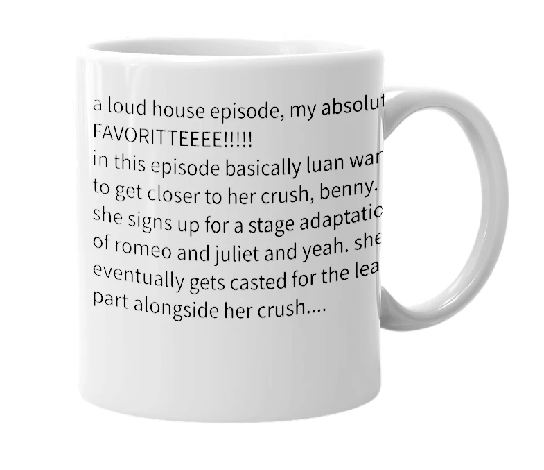 White mug with the definition of 'stage plight'