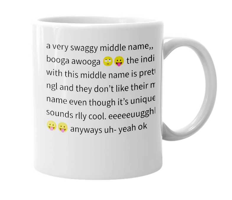 White mug with the definition of 'Deelynnlyee'