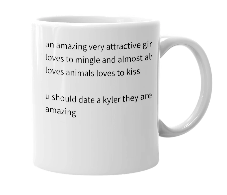 White mug with the definition of 'kyler'