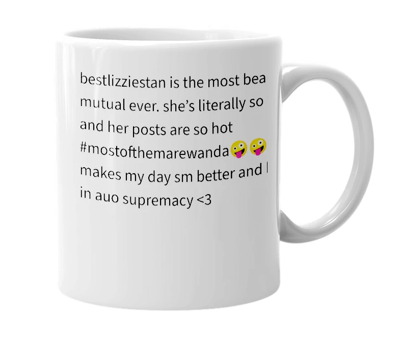 White mug with the definition of 'bestlizziestan'