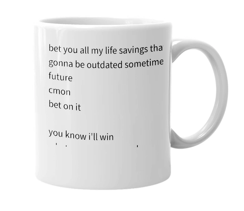 White mug with the definition of '2055'