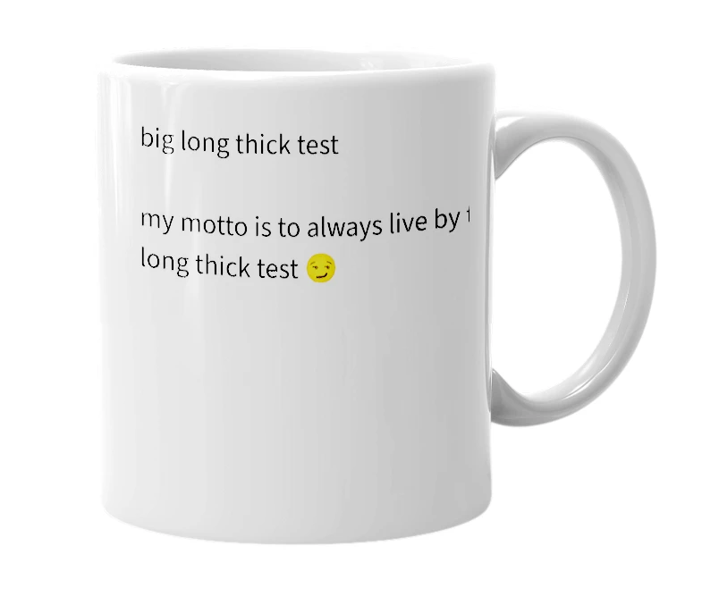 White mug with the definition of 'blt test'