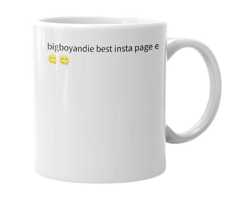 White mug with the definition of 'bigboyandie'