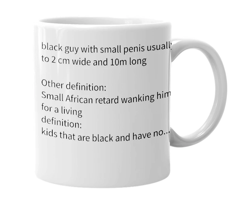 White mug with the definition of 'black guy porn'