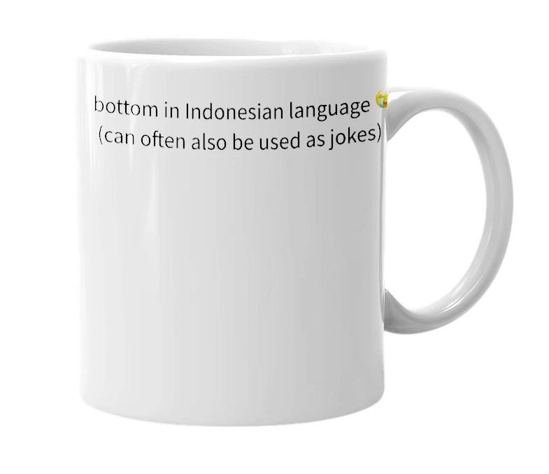 White mug with the definition of 'boti'