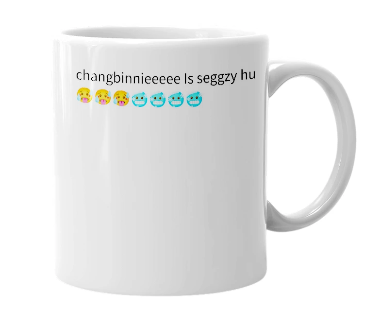 White mug with the definition of 'changbinnieeeee'