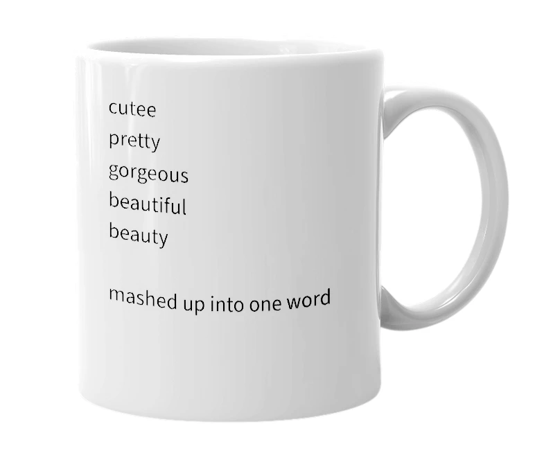 White mug with the definition of 'cuous'