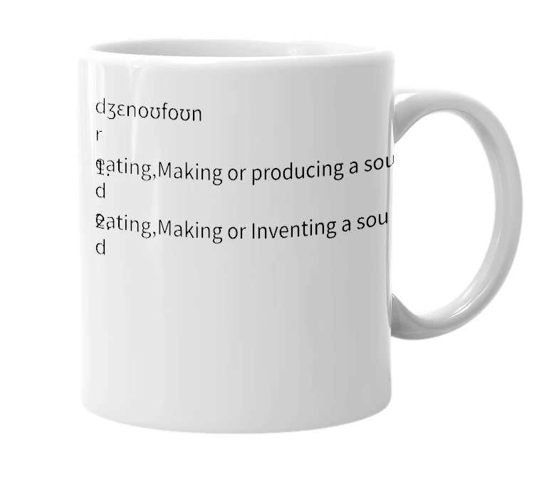 White mug with the definition of 'Genophone'