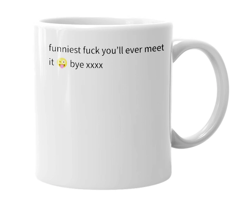 White mug with the definition of 'morg'
