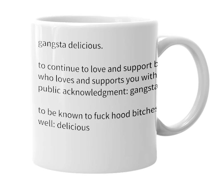 White mug with the definition of 'glish'