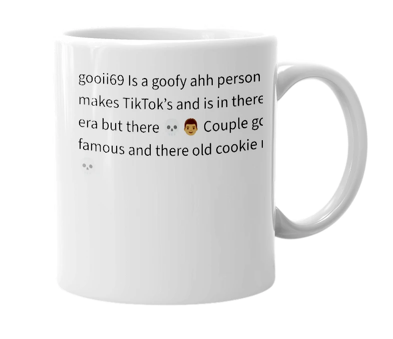 White mug with the definition of 'gooii69'