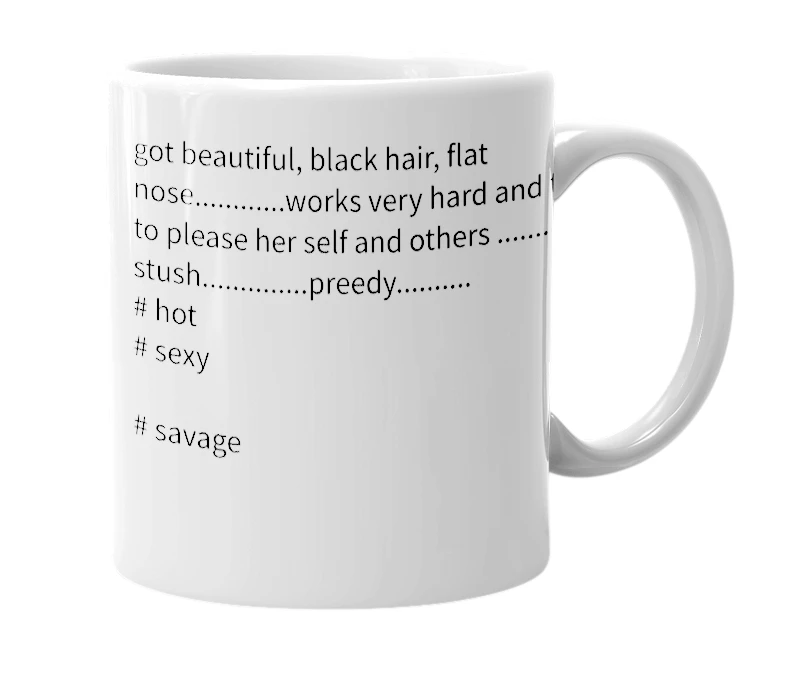 White mug with the definition of 'oniecia'