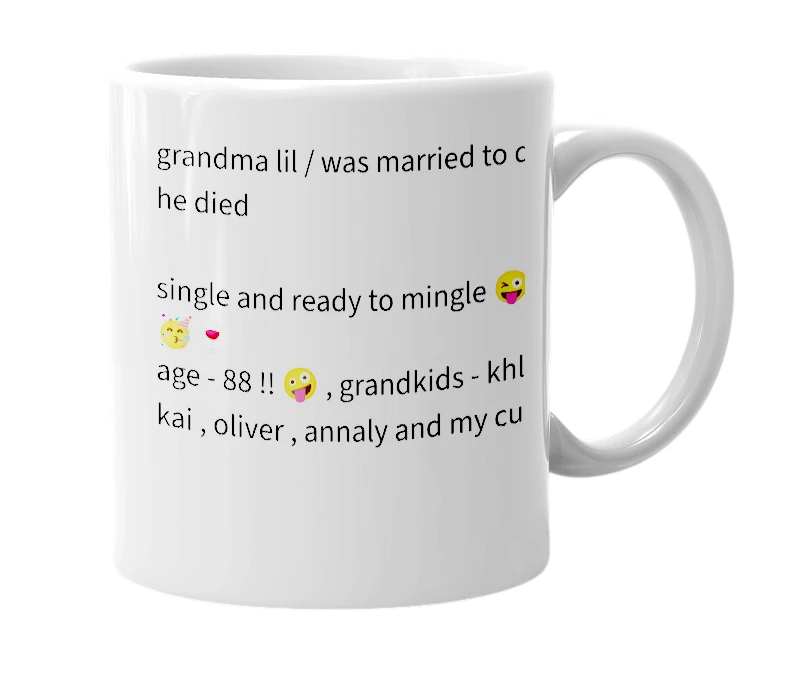 White mug with the definition of 'grandma lil'