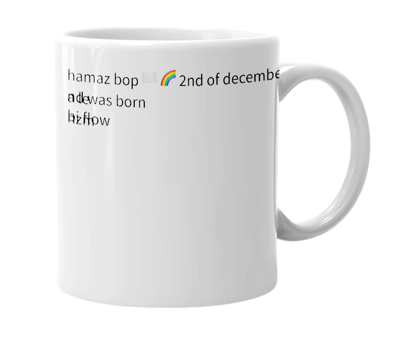White mug with the definition of 'bop day'
