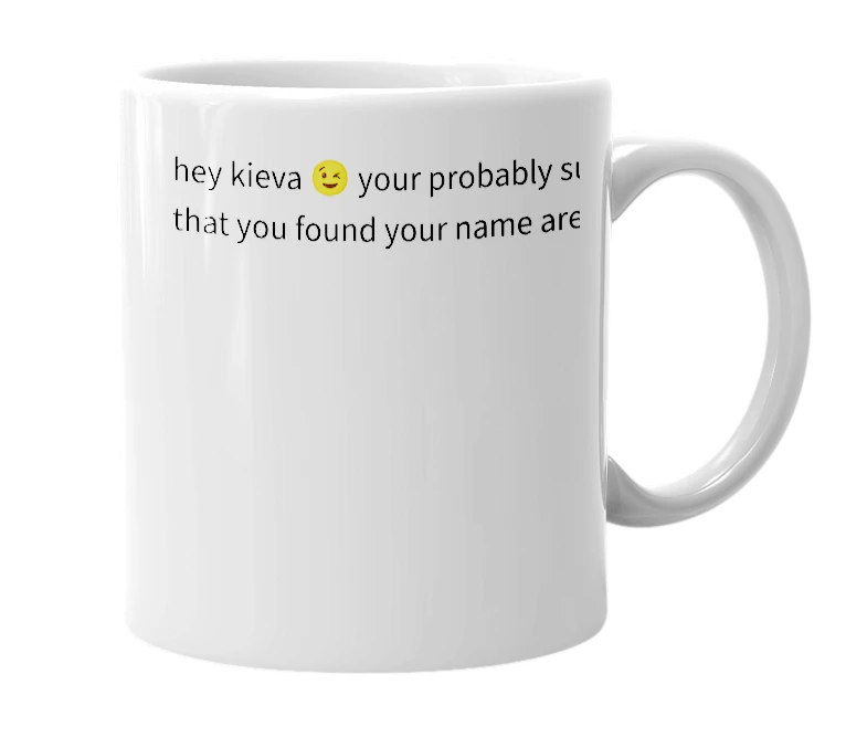 White mug with the definition of 'Kieva'