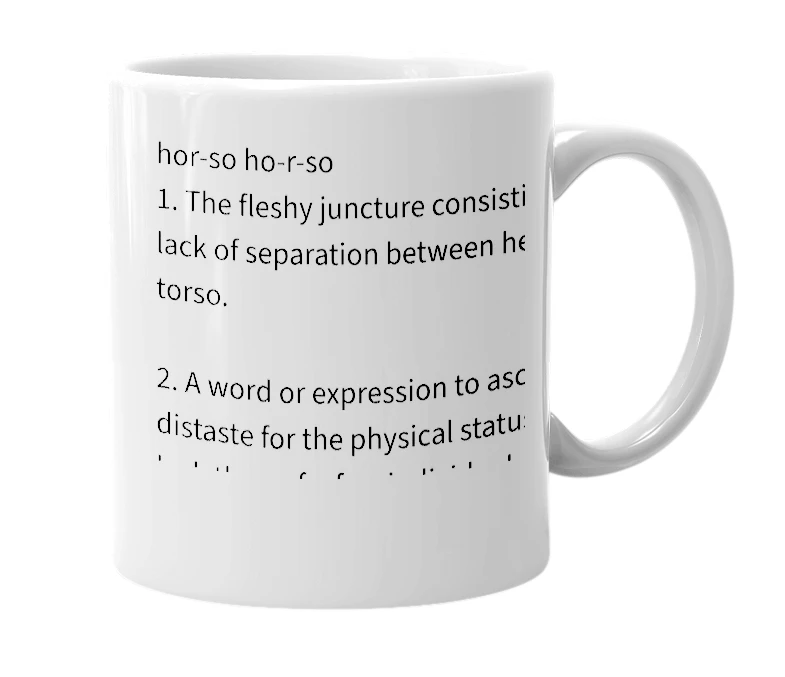 White mug with the definition of 'Horso'