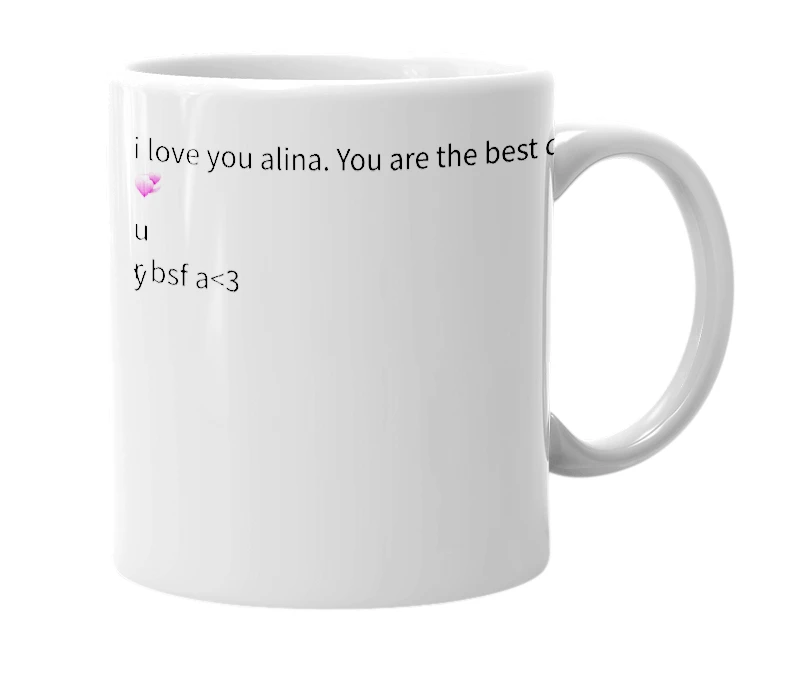 White mug with the definition of 'Alina'
