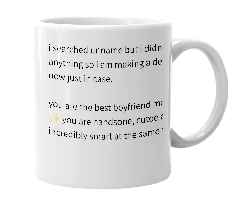 White mug with the definition of 'bảo'