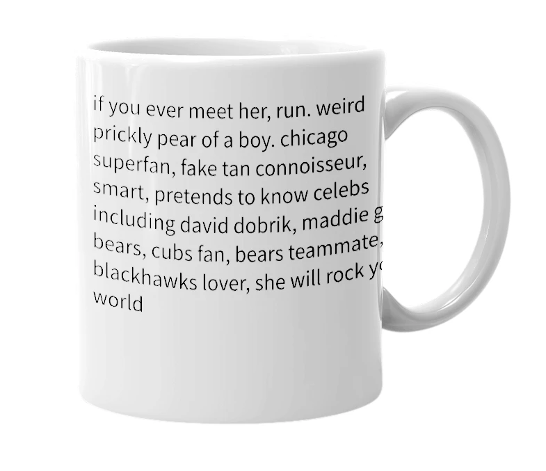 White mug with the definition of 'maddie swanson'