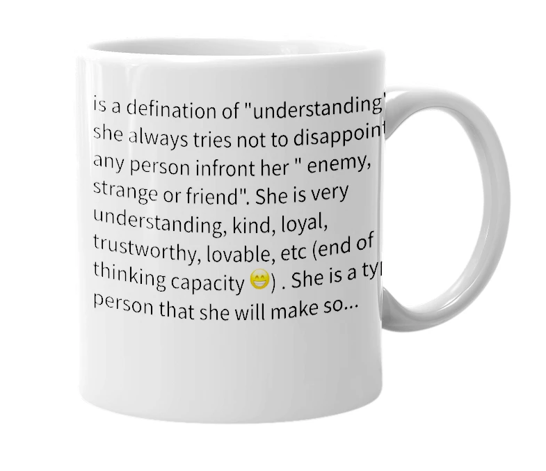 White mug with the definition of 'Ranjita'