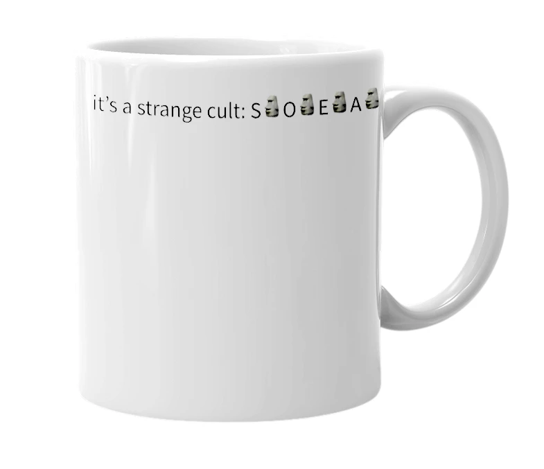 White mug with the definition of 'SOEAK'