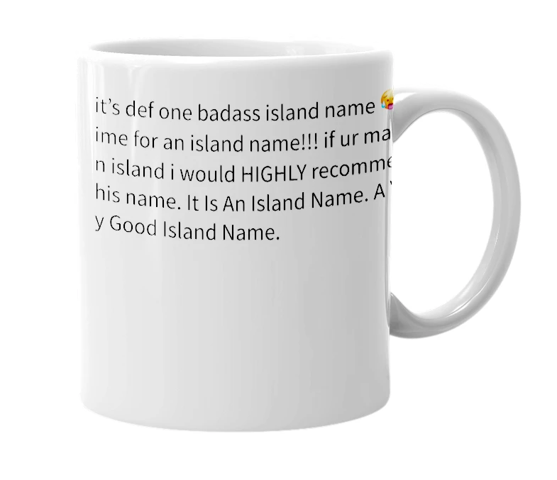 White mug with the definition of 'yrord'