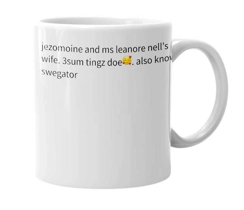 White mug with the definition of 'sweggy'