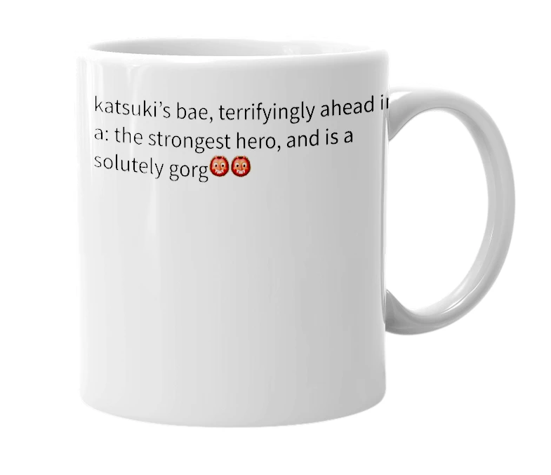 White mug with the definition of 'kyoukasbud'