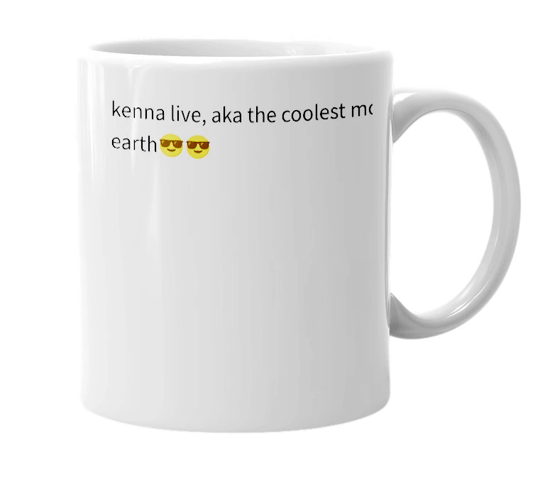 White mug with the definition of 'kennalive'