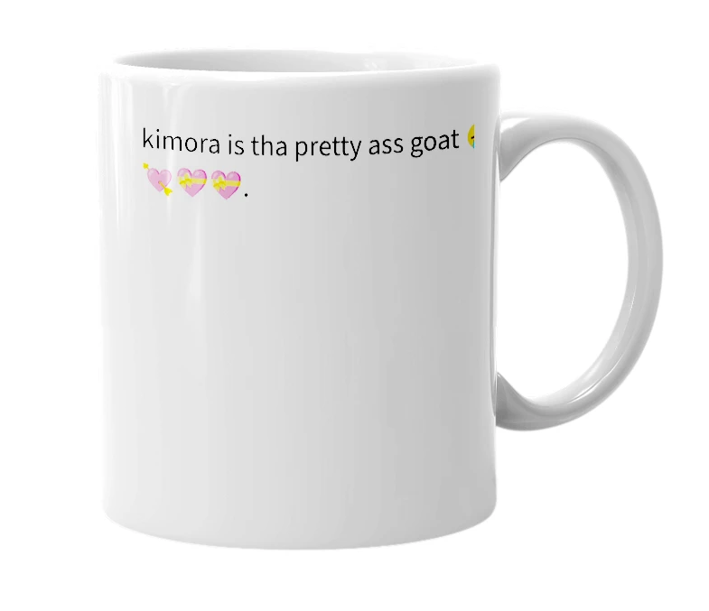 White mug with the definition of 'Kimora'