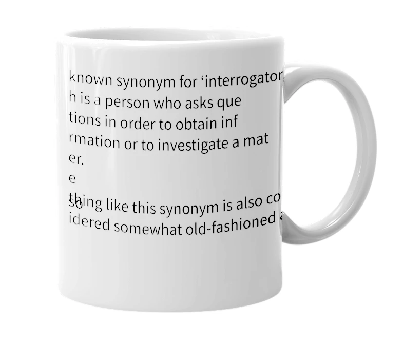 White mug with the definition of 'intterorotgshrerr'