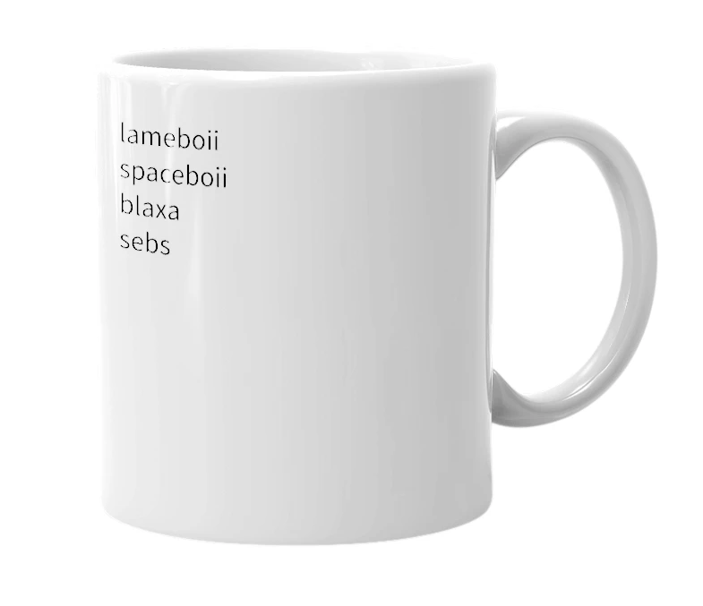 White mug with the definition of 'theboiiclub'