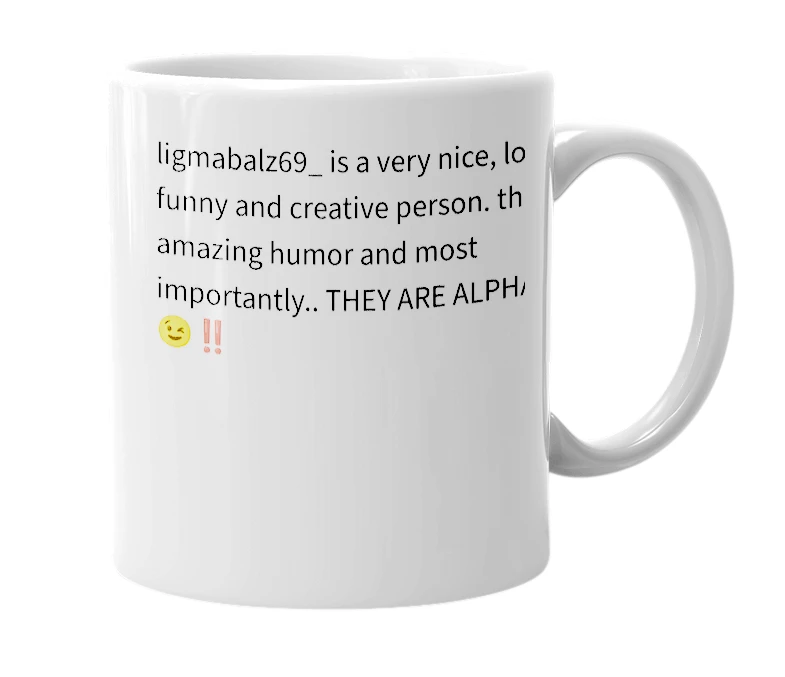 White mug with the definition of 'ligmabalz69_'