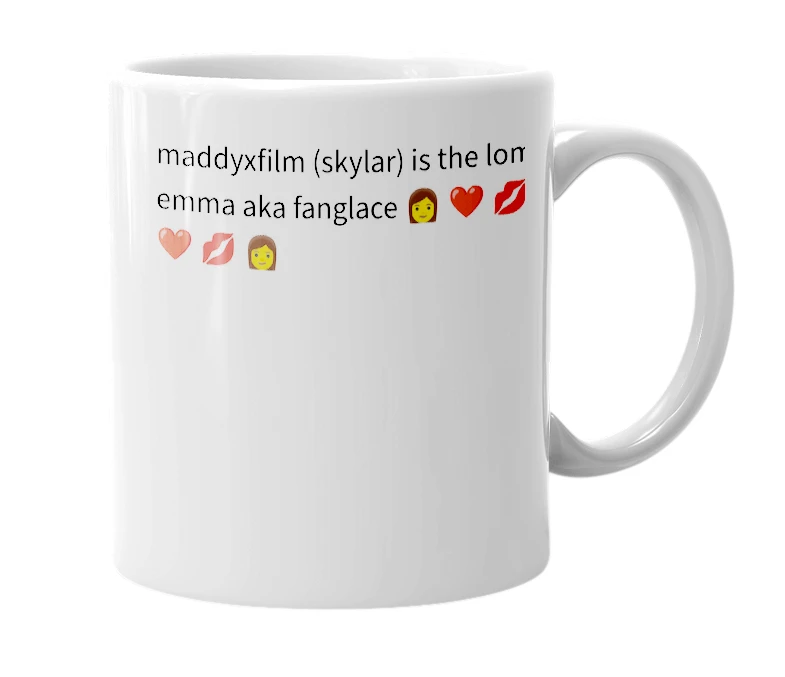 White mug with the definition of 'maddyxfilm'