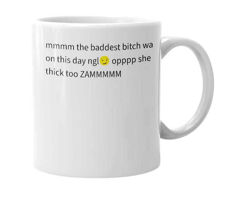 White mug with the definition of 'march 14'