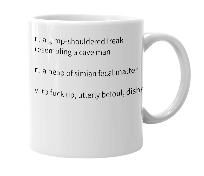 White mug with the definition of 'Colunga'
