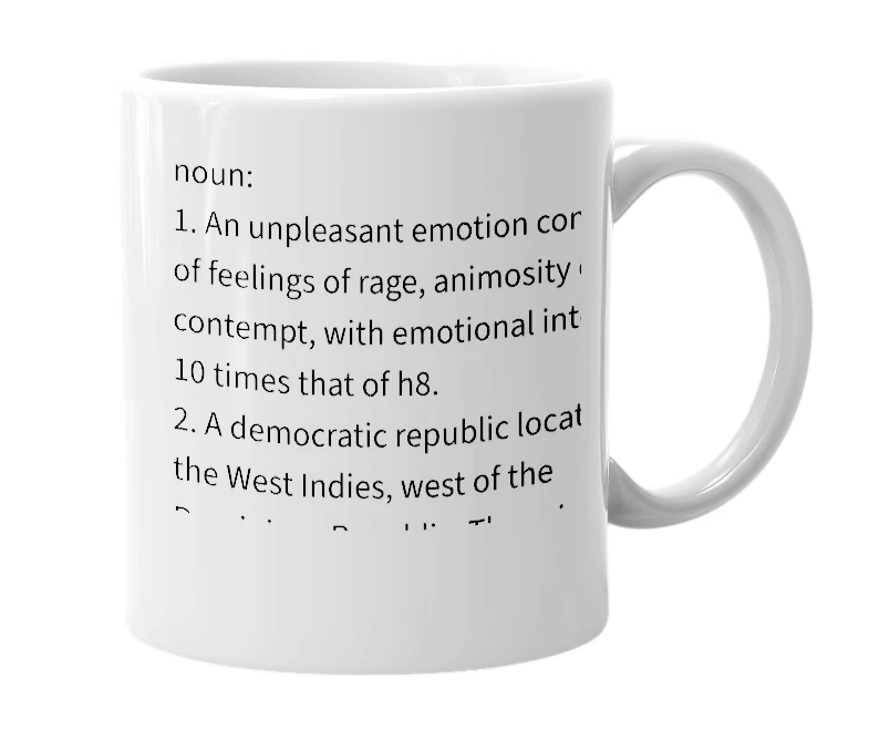 White mug with the definition of 'h80'