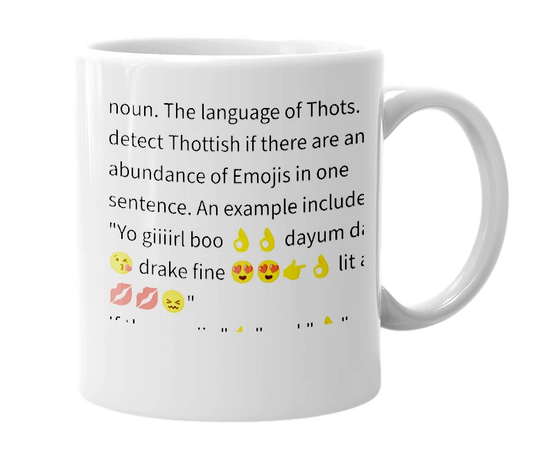 White mug with the definition of 'Thottish'