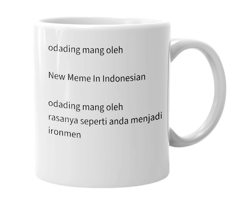 White mug with the definition of 'Odading Mang Oleh'