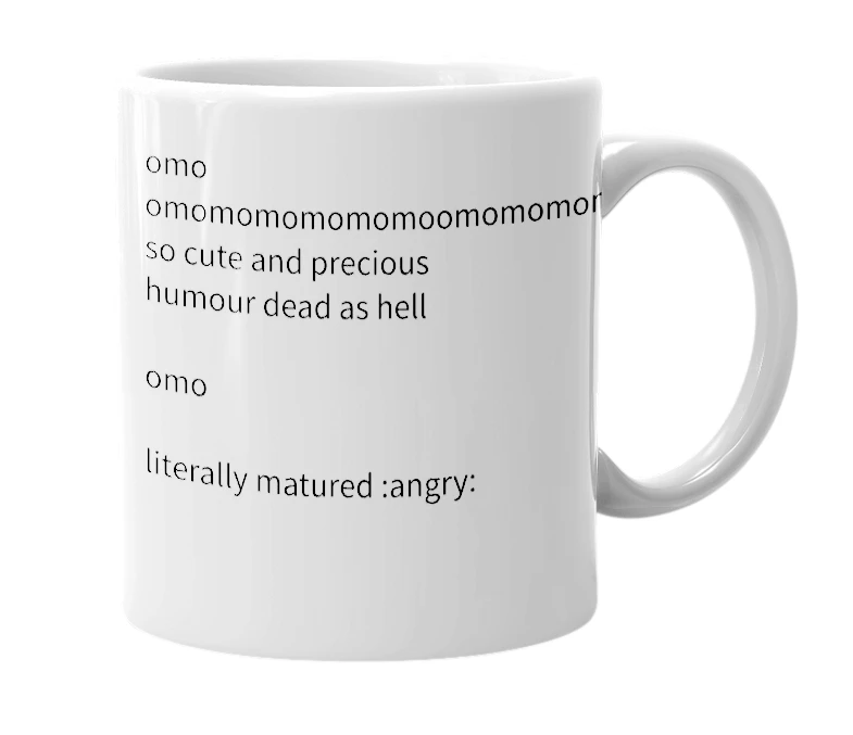 White mug with the definition of 'qian ee'