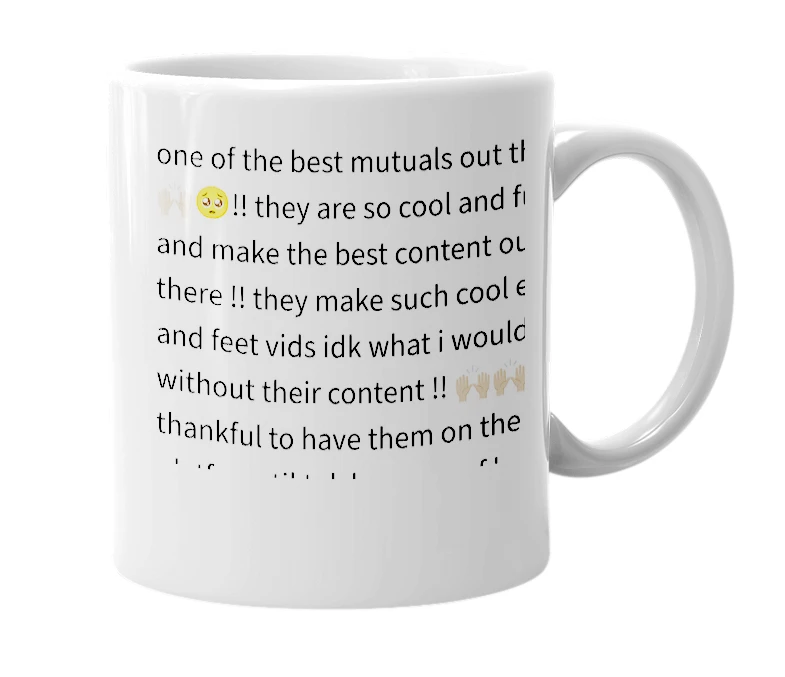 White mug with the definition of 'livelaughharu'